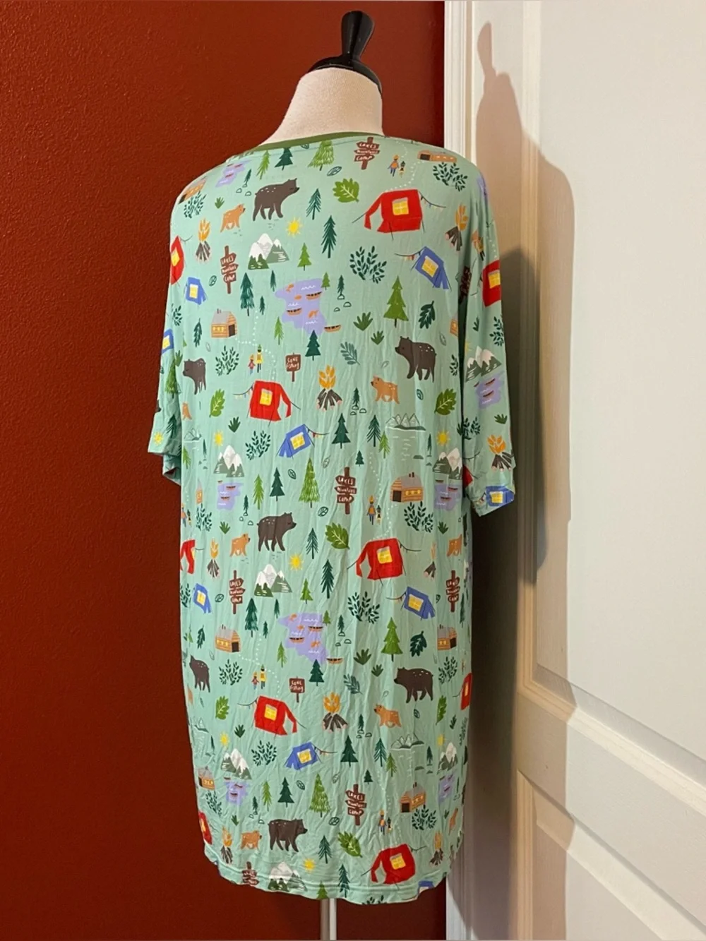 Little‎ Sleepies Women’s Bamboo Happy Camper Short Sleeve Breathable Tee Shirt